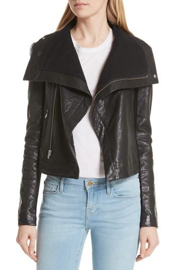 Women's Veda Max Leather Jacket - Black