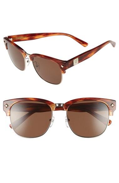 Women's Mcm 55mm Retro Sunglasses - Shiny Gold/ Striped Burnt