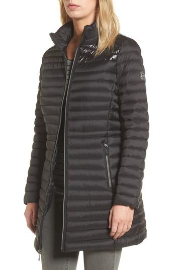 Women's Michael Michael Kors Water Repellent Hooded Down Anorak - Black