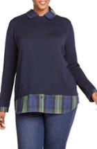 Women's Foxcroft Shoshanna Lenox Tartan Combination Sweater