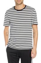 Men's Vince Variegated Stripe Regular Fit Cotton Crewneck T-shirt, Size - Blue