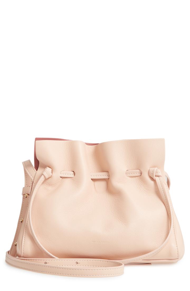 Mansur Gavriel Mini Lambskin Leather Drawstring Bag - Blue