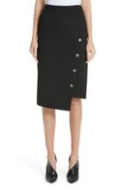 Women's Altuzarra Button Detail Slit Stretch Wool Pencil Skirt Us / 36 Fr - Black