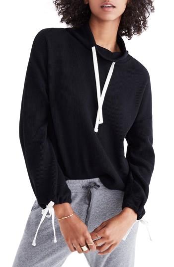 Women's Madewell Funnel Neck Tie Sleeve Sweatshirt