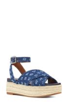 Women's Nine West Showrunner Cross Strap Platform Sandal .5 M - Blue
