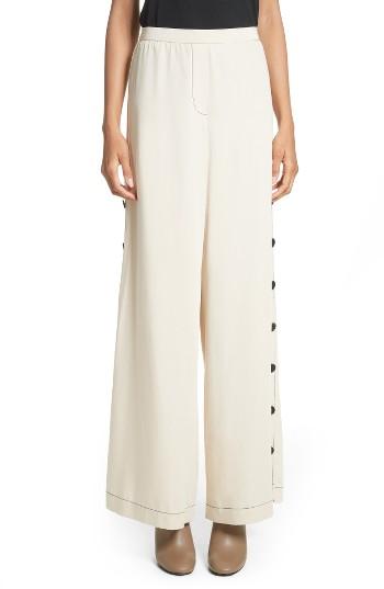 Women's Tracy Reese Side Button Wide Leg Pants - Beige