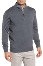 Men's Peter Millar Crown Soft Wool Blend Quarter Zip Sweater - Grey