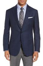 Men's Pal Zileri Classic Fit Windowpane Wool Sport Coat Us / 50 Eur - Blue