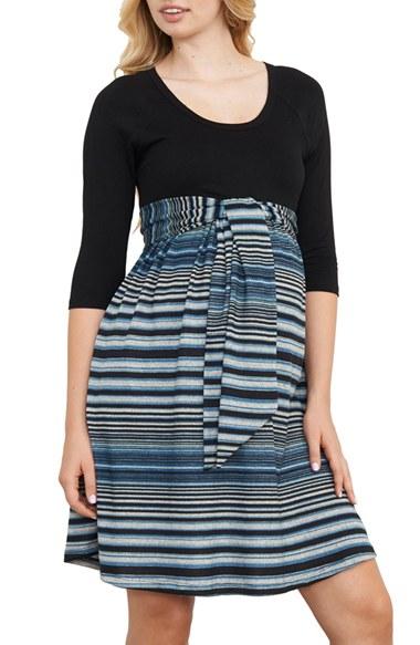 Women's Maternal America Scoop Neck Maternity Dress - Black