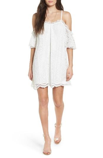 Women's Love, Fire Lace Cold-shoulder Shift Dress