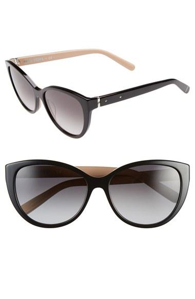 Women's Bobbi Brown 'the Marylins' 56mm Cat Eye Sunglasses - Black/ Nude