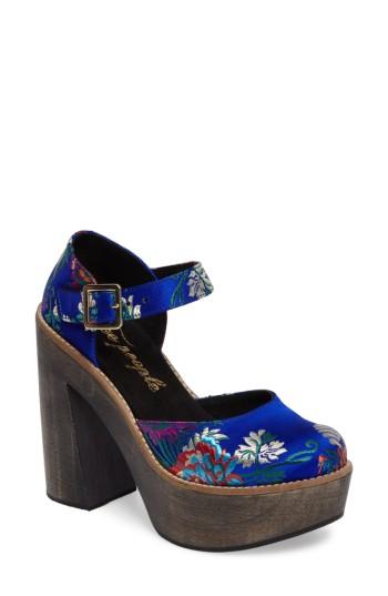 Women's Free People Starlet Embroidered Platform Pump Us / 41eu - Blue