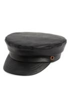 Women's Brooklyn Hat Co Faux Leather Fiddler Cap - Black