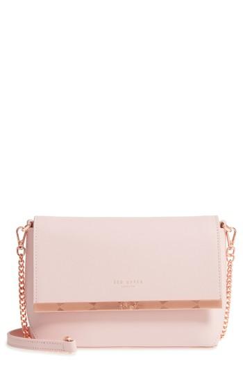 Ted Baker London Bow Embossed Leather Crossbody Bag - Pink
