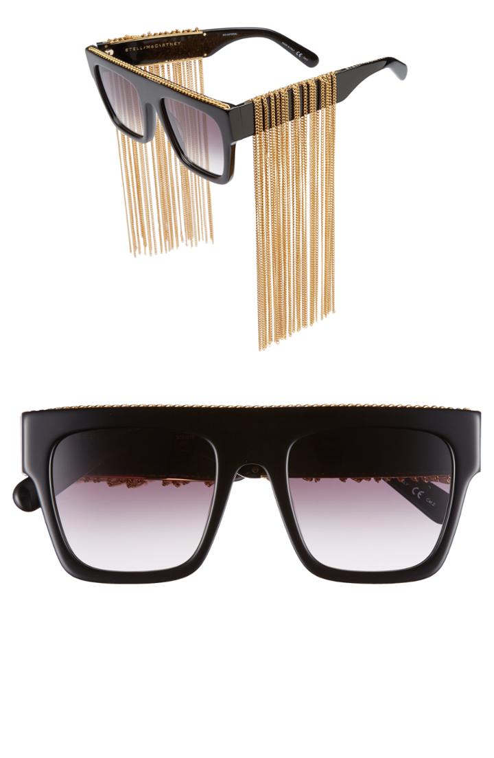 Women's Stella Mccartney 51mm Chain Fringe Square Sunglasses -