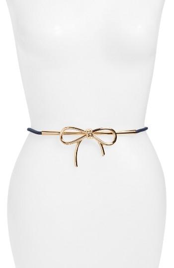 Women's Elise M. 'lucy' Brass Bow Belt, Size - Navy