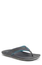 Men's Olukai 'kekoa' Water Resistant Perforated Flip Flop M - Grey