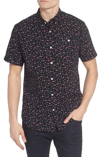 Men's Rvca Party All The Time Print Woven Shirt