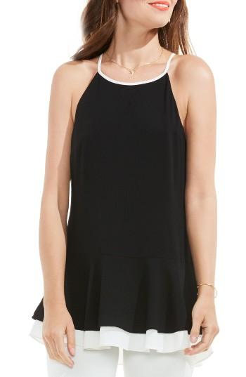 Women's Vince Camuto Colorblock Halter Style Top - Black