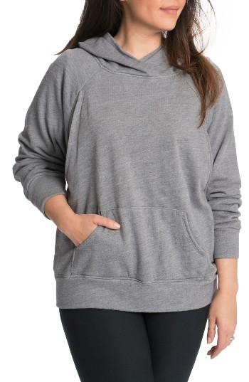 Women's Bun Maternity Relaxed Daily Maternity Nursing Hoodie - Grey