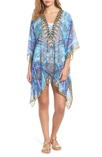 Women's Asa Kaftans 'fiji' Short Kaftan, Size - Blue