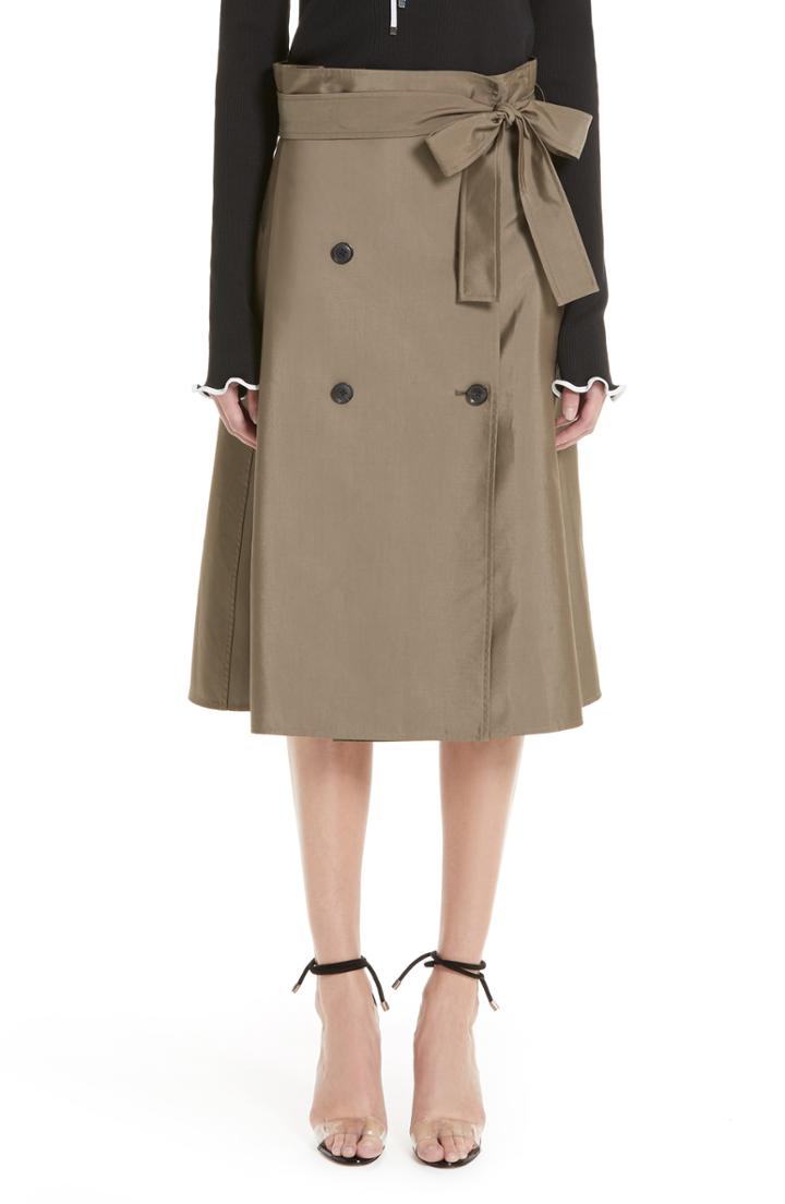 Women's Adeam Trench Skirt - Green