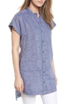 Women's Caslon Button Front Tunic - Blue