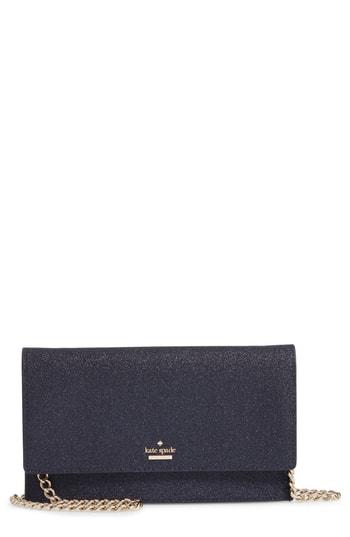 Kate Spade New York Burgess Court - Brennan Glitter Leather Crossbody Clutch - Blue