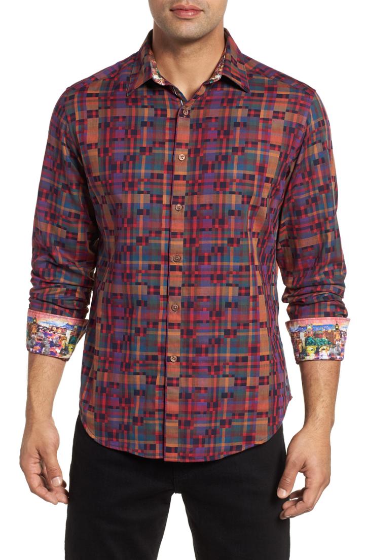 Men's Robert Graham Nash Classic Fit Sport Shirt, Size - Red