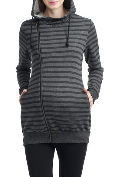 Women's Kimi And Kai Salena Stripe Maternity Hoodie
