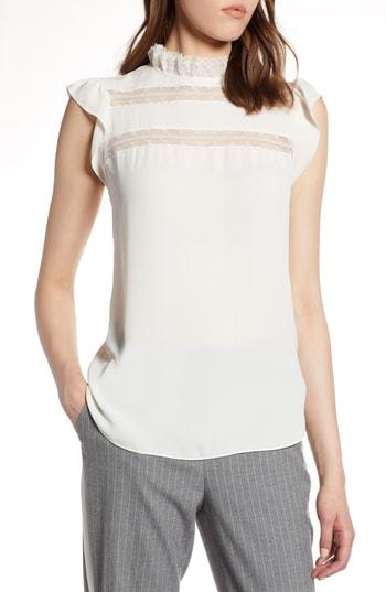 Women's Halogen Lace Trim Blouse - Ivory