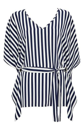 Women's Wallis Stripe Belted Top - Blue