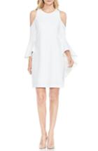 Petite Women's Vince Camuto Cold Shoulder Shift Dress, Size P - White