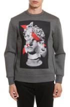 Men's Neil Barrett Geo Print Side Zip Sweatshirt - Grey