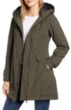 Women's Halogen Utility Raincoat, Size - Green
