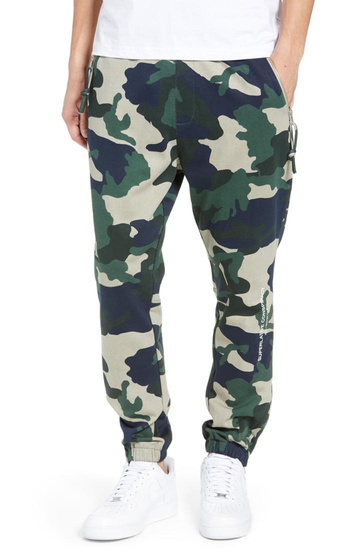 Men's Wesc Trever Slim Fit Camo Cotton Jogger Pants - Green