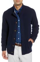 Men's Peter Millar Regular Fit Wool Blend Cardigan - Blue