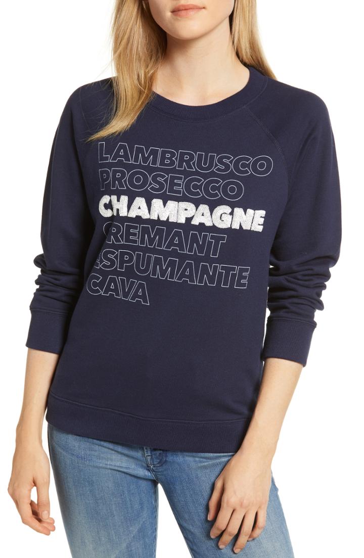 Women's J.crew Champagne Sweatshirt, Size - Blue