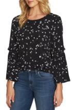 Women's Cece Bell Sleeve Simple Ditsy Top - Black