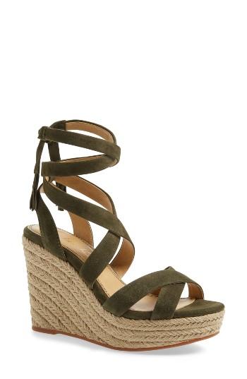 Women's Splendid Janice Espadrille Wedge Sandal M - Green