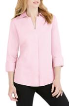 Women's Foxcroft Fitted Non-iron Shirt - Pink