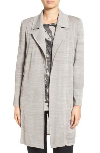 Women's Ming Wang Long Knit Jacket - Grey