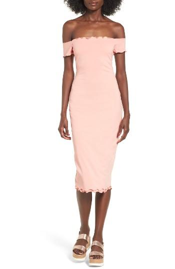 Women's Privacy Please Caperton Off-the-shoulder Midi Dress - Pink