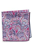 Men's Nordstrom Men's Shop 'three Panel' Silk Pocket Square, Size - Pink
