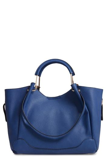 Sondra Roberts Faux Leather Satchel - Blue