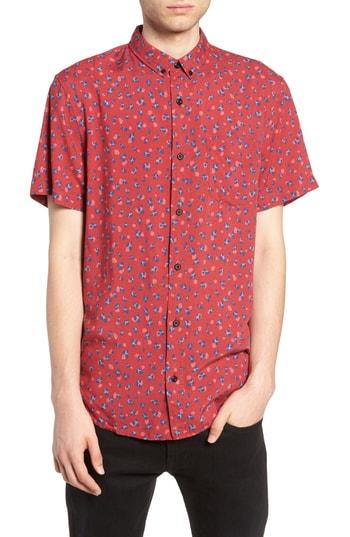 Men's The Rail Woven Print Shirt - Red