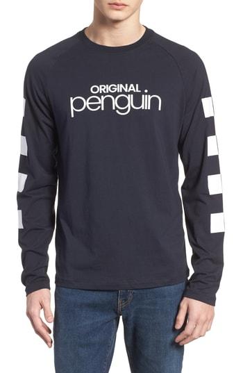 Men's Original Penguin Check Logo T-shirt - Blue