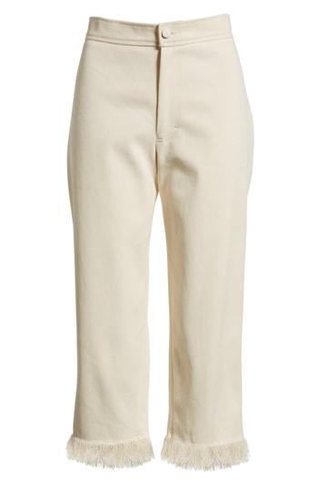 Women's Caralarga Xut Frayed Cotton Crop Jeans - White