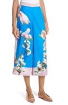 Women's Ted Baker London Harmony Print Wide Leg Culotte Pants - Blue