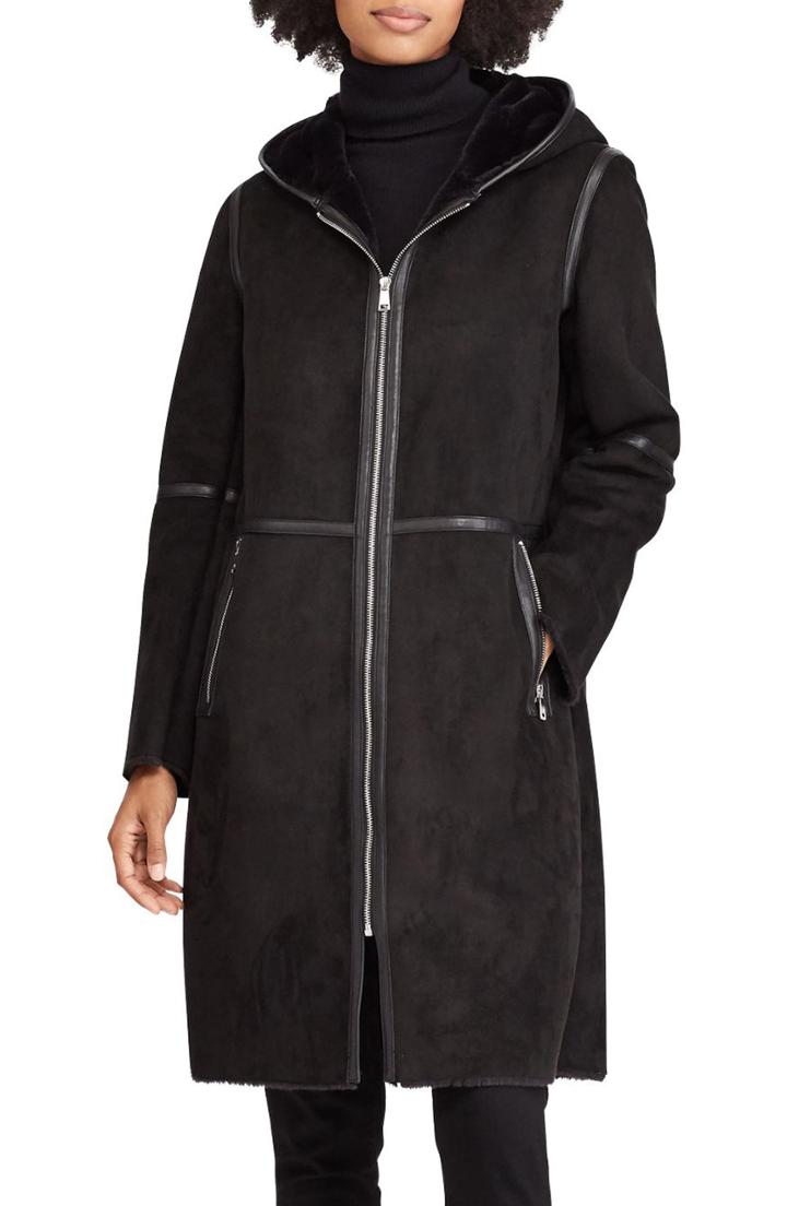 Women's Lauren Ralph Lauren Faux Shearling Duffle Coat